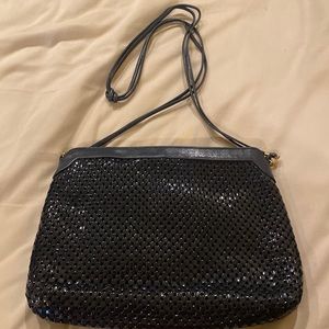 Whiting Davis classic navy metal mesh shoulder bag